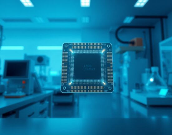 Quantum computer processor chip representing the quantum computing threat to cryptocurrency security systems.