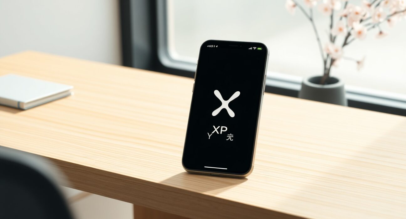 Rakuten Wallet smartphone interface showing XRP cryptocurrency payment integration in Japan