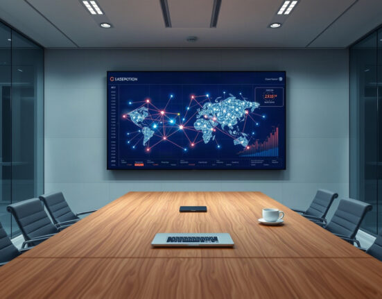 Ramp's Router AI model routing dashboard displayed in a modern office setting