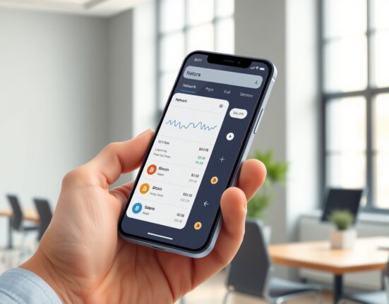 Ramp Network's new multi-chain cryptocurrency wallet interface displayed on a smartphone.