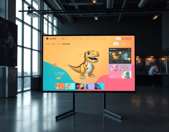 Rarible NFT marketplace interface displaying Solana NFT collections on a large screen
