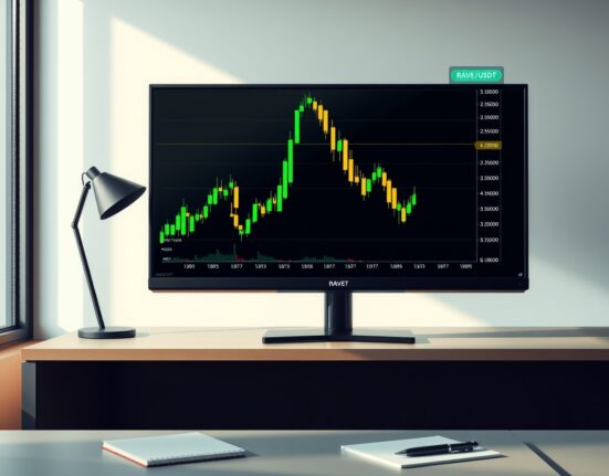 Cryptocurrency trading screen showing RAVE price surge analysis for market manipulation investigation