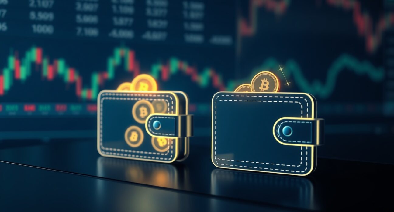 Illustration of digital wallet accumulation preceding the RAVE token's massive price surge and insider trading investigation.