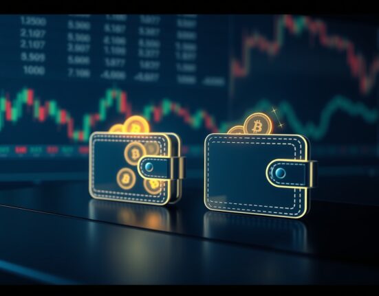 Illustration of digital wallet accumulation preceding the RAVE token's massive price surge and insider trading investigation.