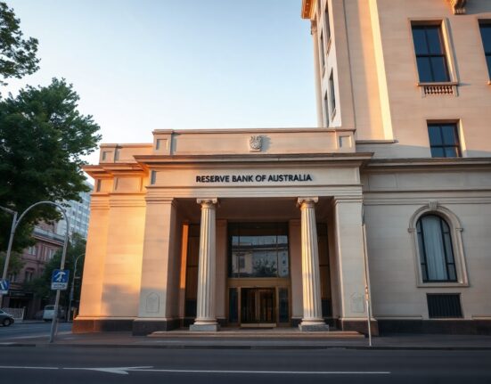 Reserve Bank of Australia building exterior on a sunny day
