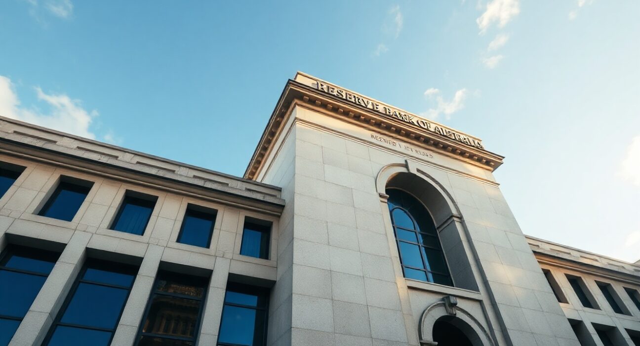 Exterior of the Reserve Bank of Australia building in Sydney on a clear day