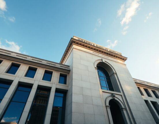 Exterior of the Reserve Bank of Australia building in Sydney on a clear day