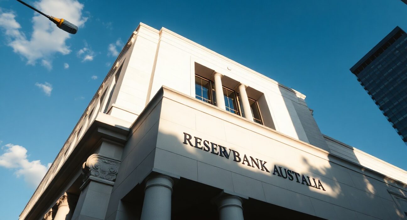 Exterior of the Reserve Bank of Australia building in Sydney on a clear day