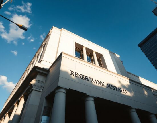 Exterior of the Reserve Bank of Australia building in Sydney on a clear day