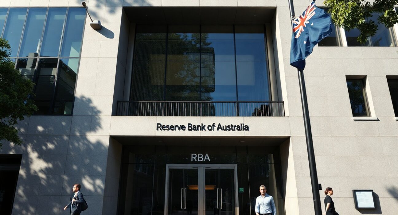Reserve Bank of Australia headquarters building in Sydney on a sunny day