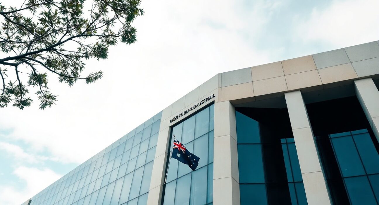 Reserve Bank of Australia building in Sydney, symbolizing the central bank's interest rate decision.