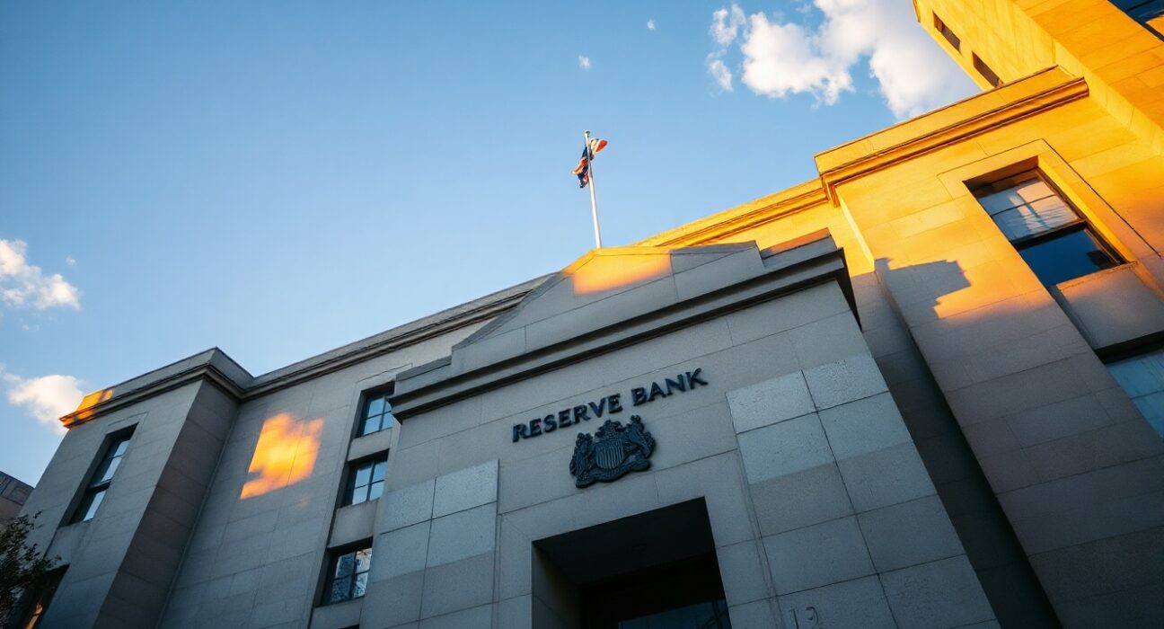 Reserve Bank of Australia building in Sydney, symbolizing the central bank's interest rate decision.