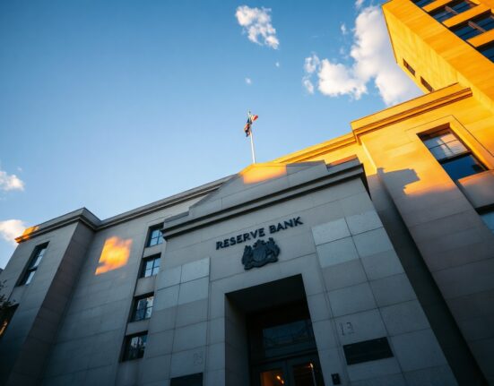 Reserve Bank of Australia building in Sydney, symbolizing the central bank's interest rate decision.