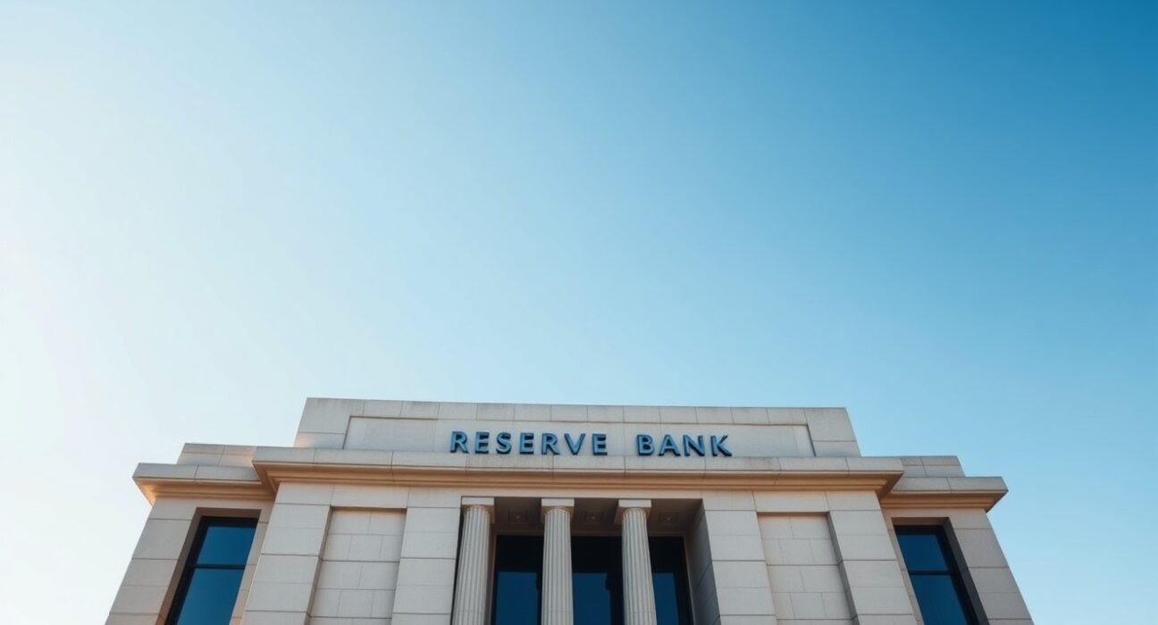 Reserve Bank of Australia headquarters building in Sydney on a clear day