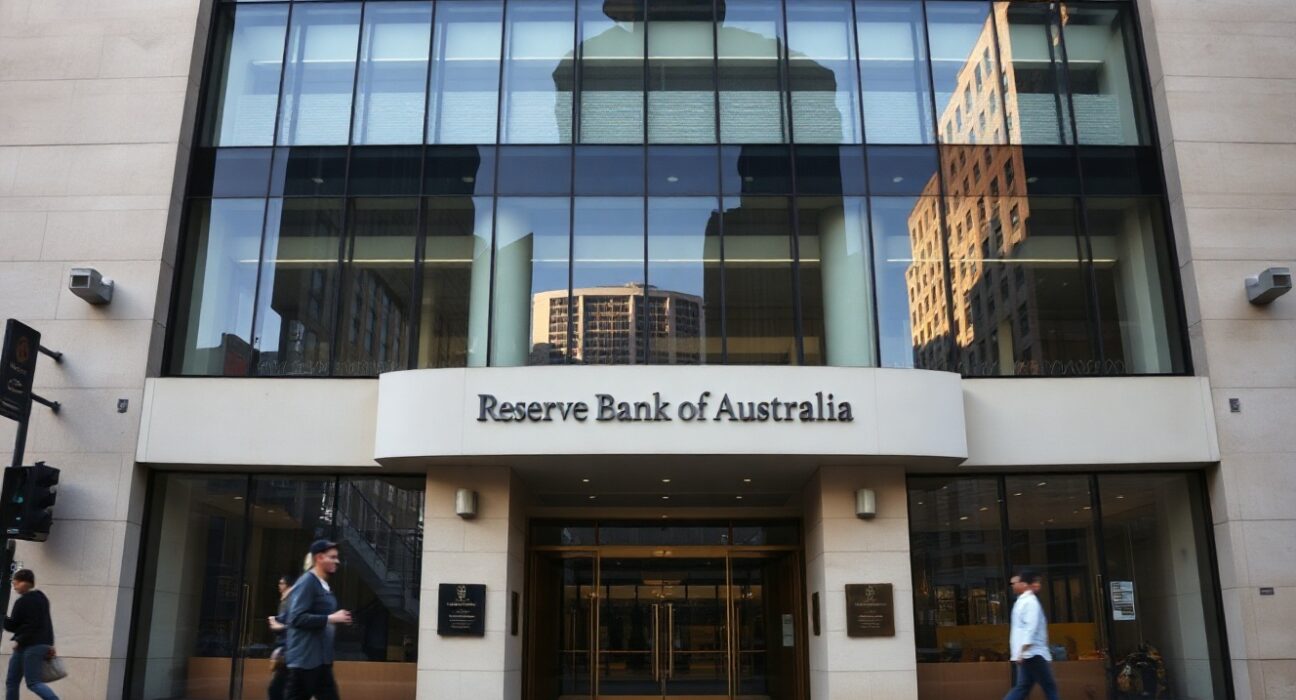 Reserve Bank of Australia headquarters in Sydney on a clear morning