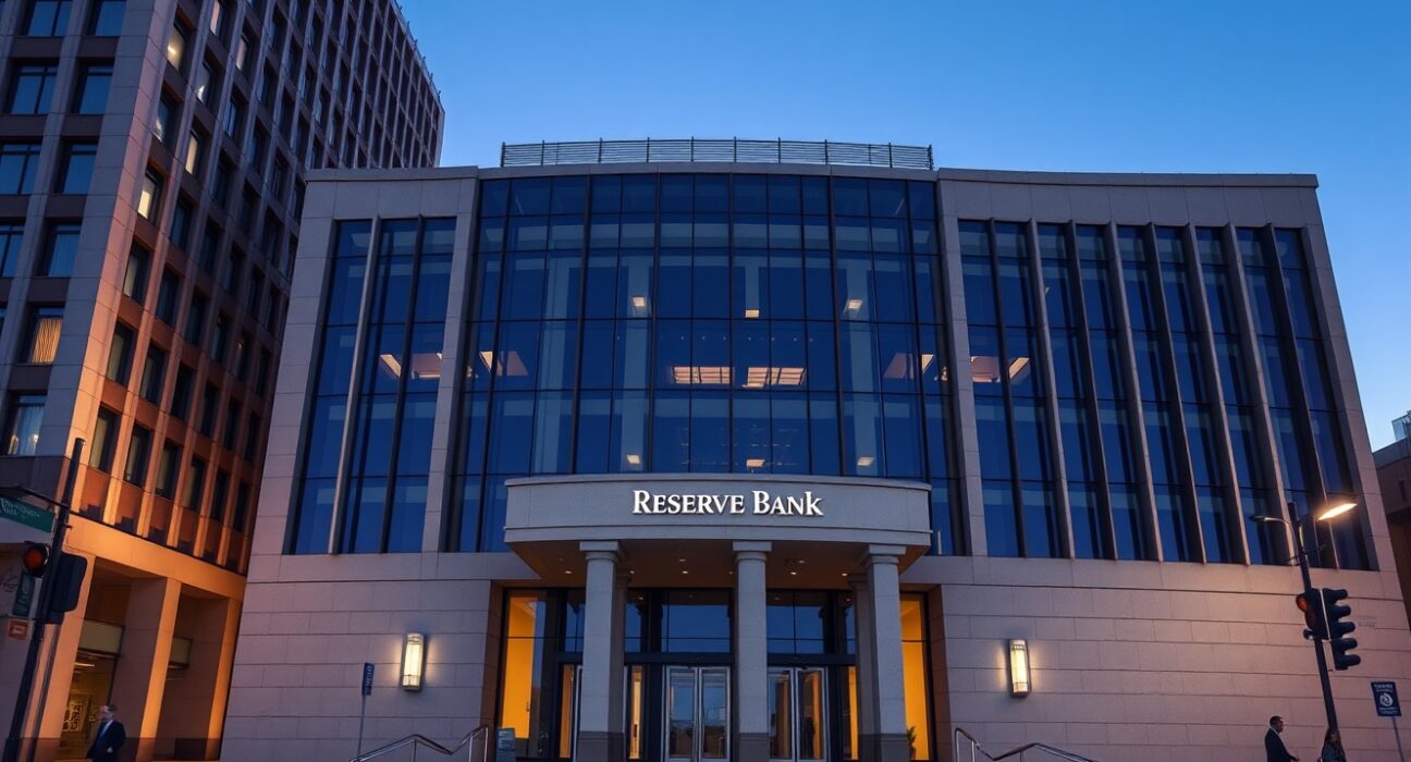 Reserve Bank of Australia headquarters building representing monetary policy decisions affecting AUD currency markets