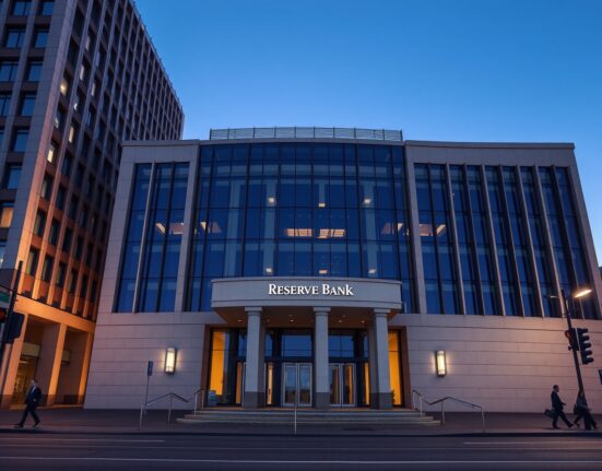 Reserve Bank of Australia headquarters building representing monetary policy decisions affecting AUD currency markets