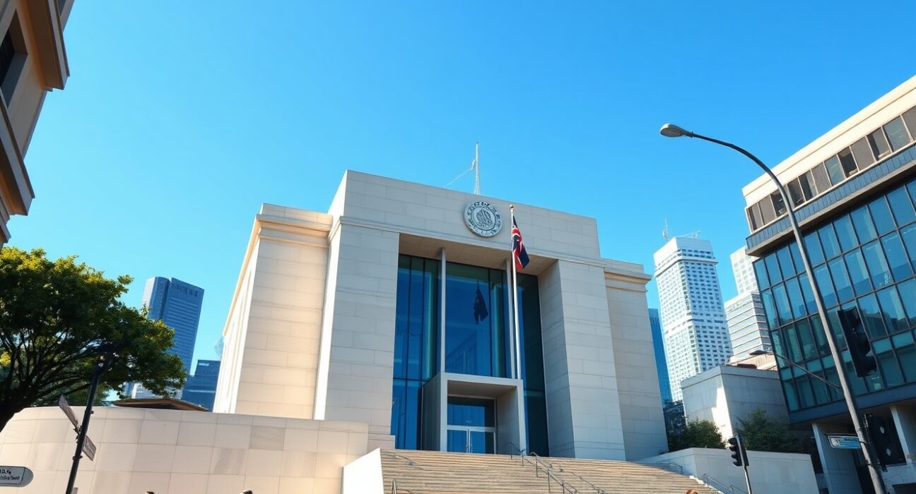 Reserve Bank of Australia headquarters in Sydney where critical monetary policy decisions are made amid rising inflation concerns.