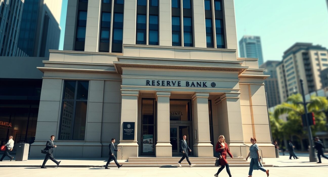 Reserve Bank of Australia headquarters representing monetary policy decisions on restrictive financial conditions
