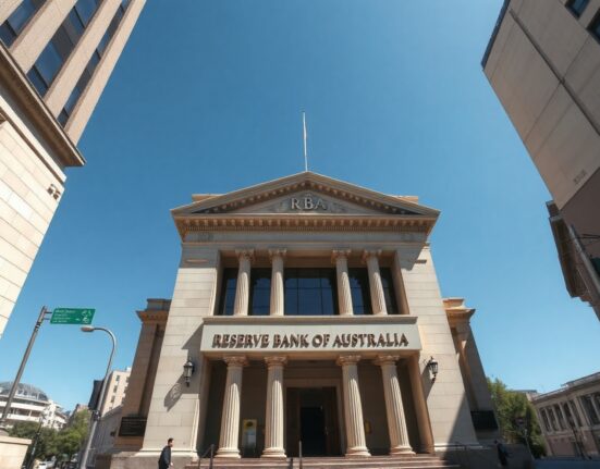 Reserve Bank of Australia building exterior on a sunny day