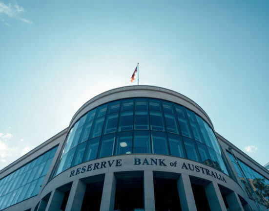 Reserve Bank of Australia headquarters in Sydney, symbolizing monetary policy decisions.