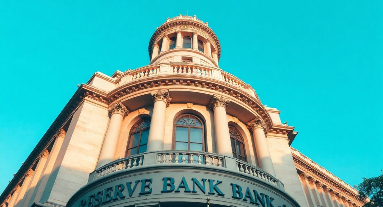 Reserve Bank of India headquarters in Mumbai on a clear day