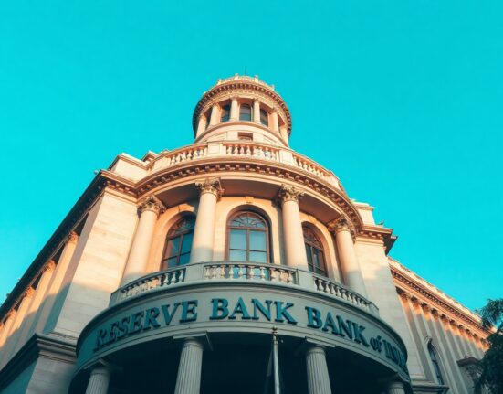 Reserve Bank of India headquarters in Mumbai on a clear day