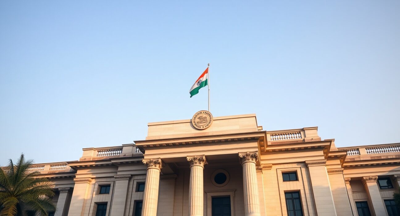 Reserve Bank of India headquarters in Mumbai, symbolizing monetary policy decisions.