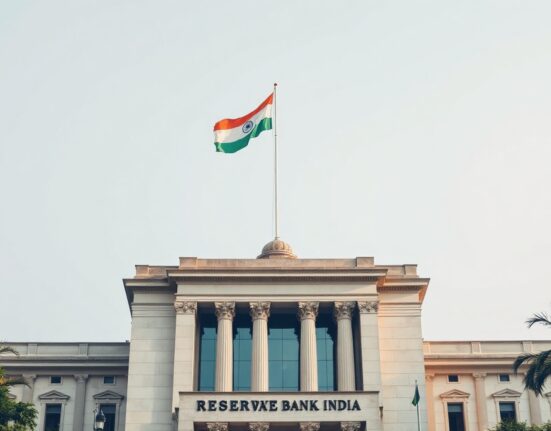 Reserve Bank of India headquarters in Mumbai on a sunny day