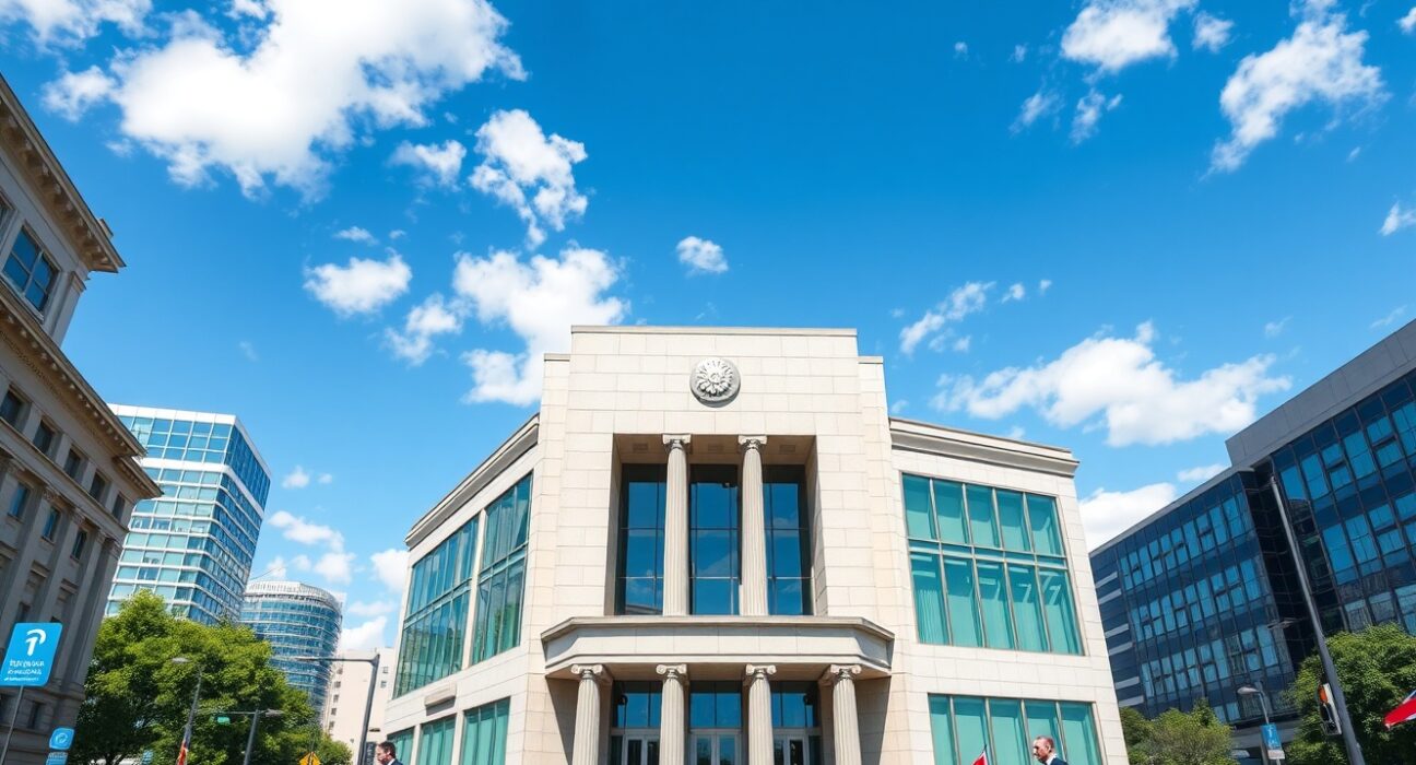 Reserve Bank of New Zealand building representing monetary policy decisions on inflation