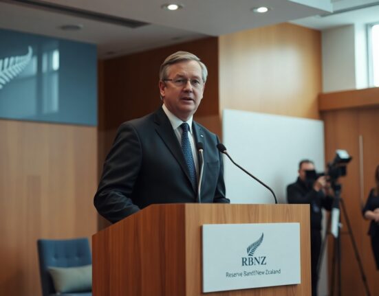 RBNZ Governor Adrian Orr speaking at a press conference in Wellington, New Zealand