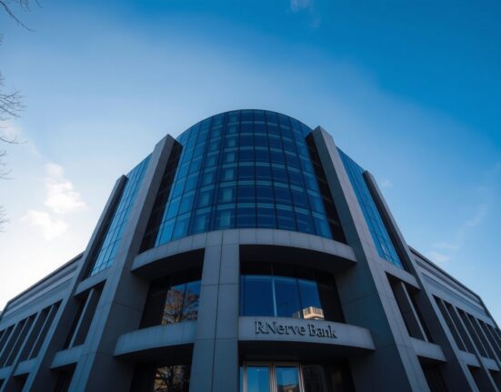 Reserve Bank of New Zealand headquarters in Wellington on a clear autumn day