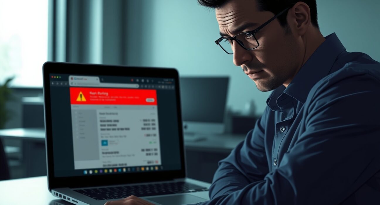 Cybersecurity analyst investigating a real-time hack on a cryptocurrency wallet interface.