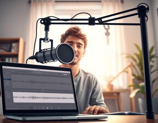 Rebel Audio AI podcasting tool enables creators to record and edit in a modern home studio.