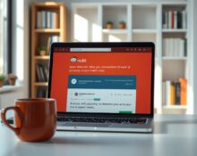Reddit interface on a laptop screen with an AI spam detection overlay highlighting a suspicious comment.