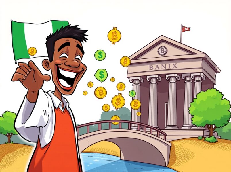 Illustration of RedotPay and Ripple's revolutionary crypto cash-out service bridging digital assets to Nigerian bank accounts.