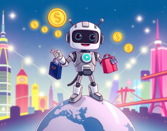 RedotPay Series B funding fuels a global cartoon robot distributing digital currency across world cities.