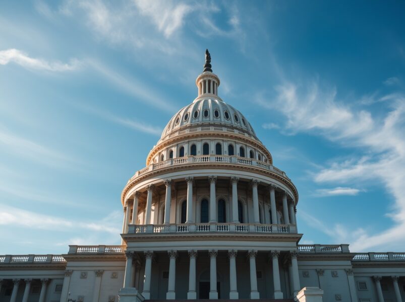 U.S. Capitol Building under clear sky, representing legislative debate over the CLARITY Act