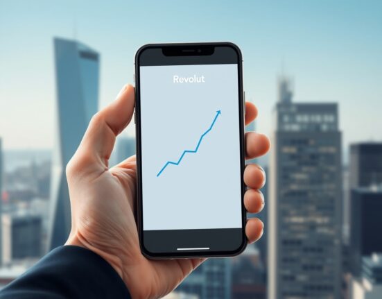 Revolut app on a smartphone symbolizing the neobank's planned IPO and $200 billion valuation target.