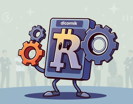 Cartoon illustration of Revolut's strategic Revolut share buyback strengthening its market position and control.