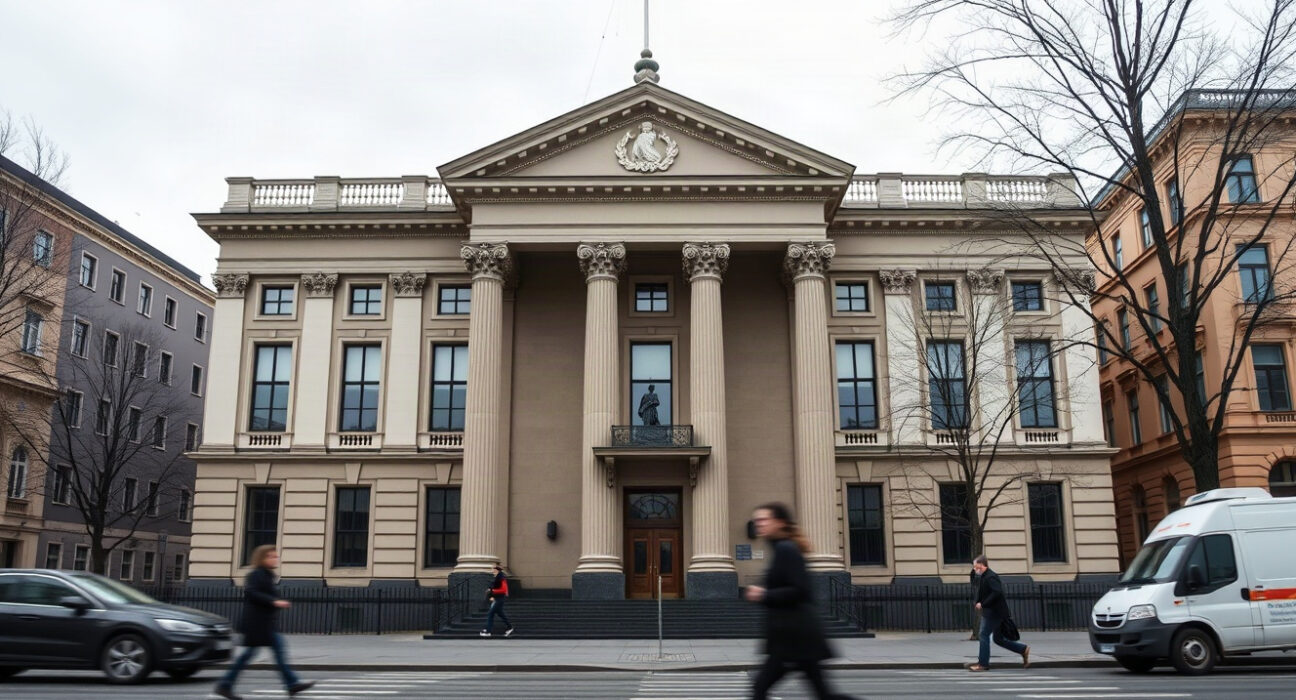 The Riksbank building in Stockholm, Sweden, the subject of a new Nomura rate forecast.