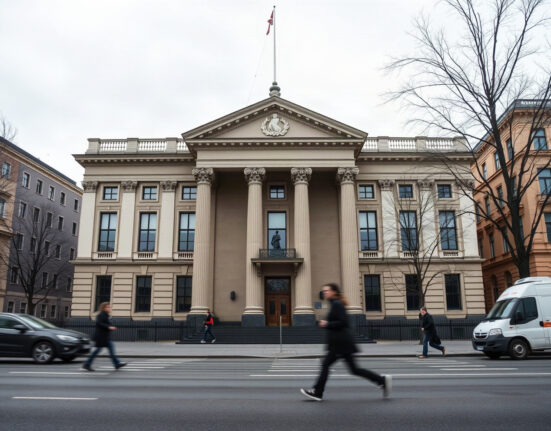 The Riksbank building in Stockholm, Sweden, the subject of a new Nomura rate forecast.