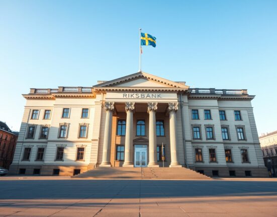 Riksbank headquarters in Stockholm where Swedish monetary policy decisions affecting the SEK are made