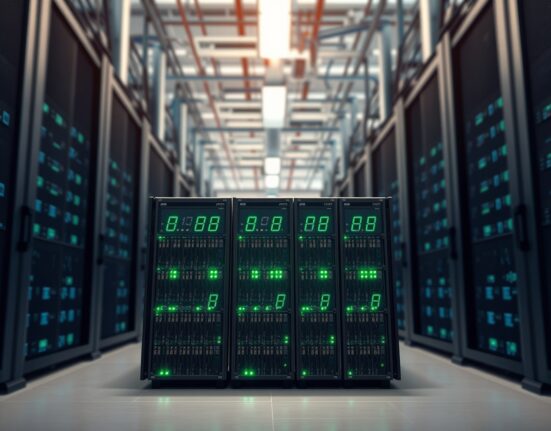 Industrial Bitcoin mining facility with active ASIC miners representing Riot Platforms operations