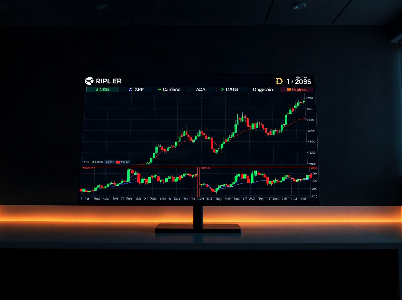 Ripple, Cardano, and Dogecoin Face Key EMA Test as Momentum Fades