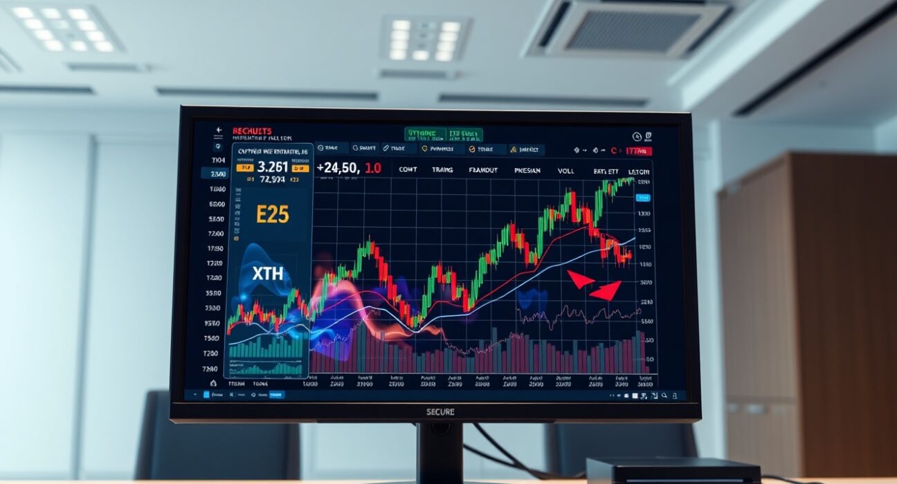 Institutional trading desk interface displaying cryptocurrency futures data for BTC, ETH, SOL, and XRP.