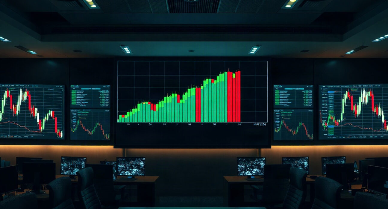 Digital chart showing rising XRP and XLM prices amid US Treasury buyback news