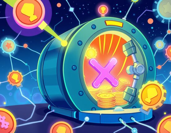 XRP staking concept showing digital coins generating rewards through network participation