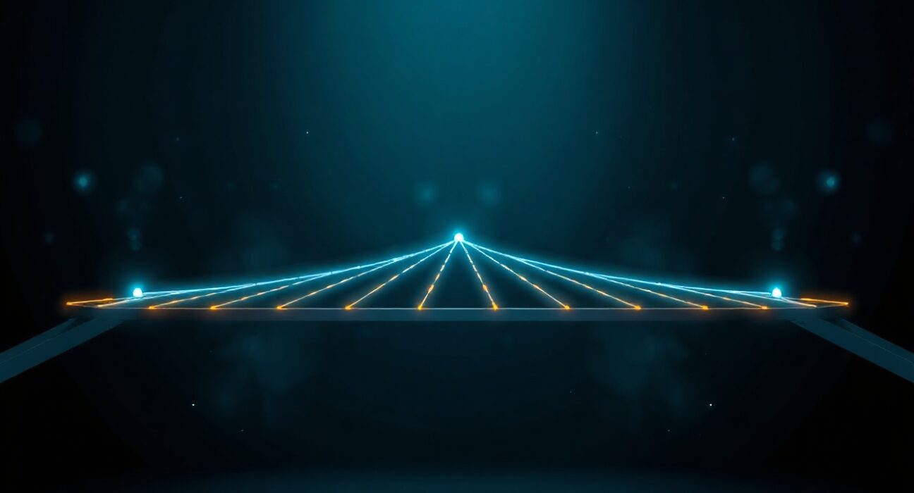 Digital bridge connecting blockchain networks symbolizing RLUSD multi-chain expansion