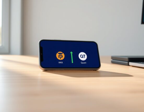 Robinhood app on a phone showing newly added IMX and QNT cryptocurrency tokens for trading.